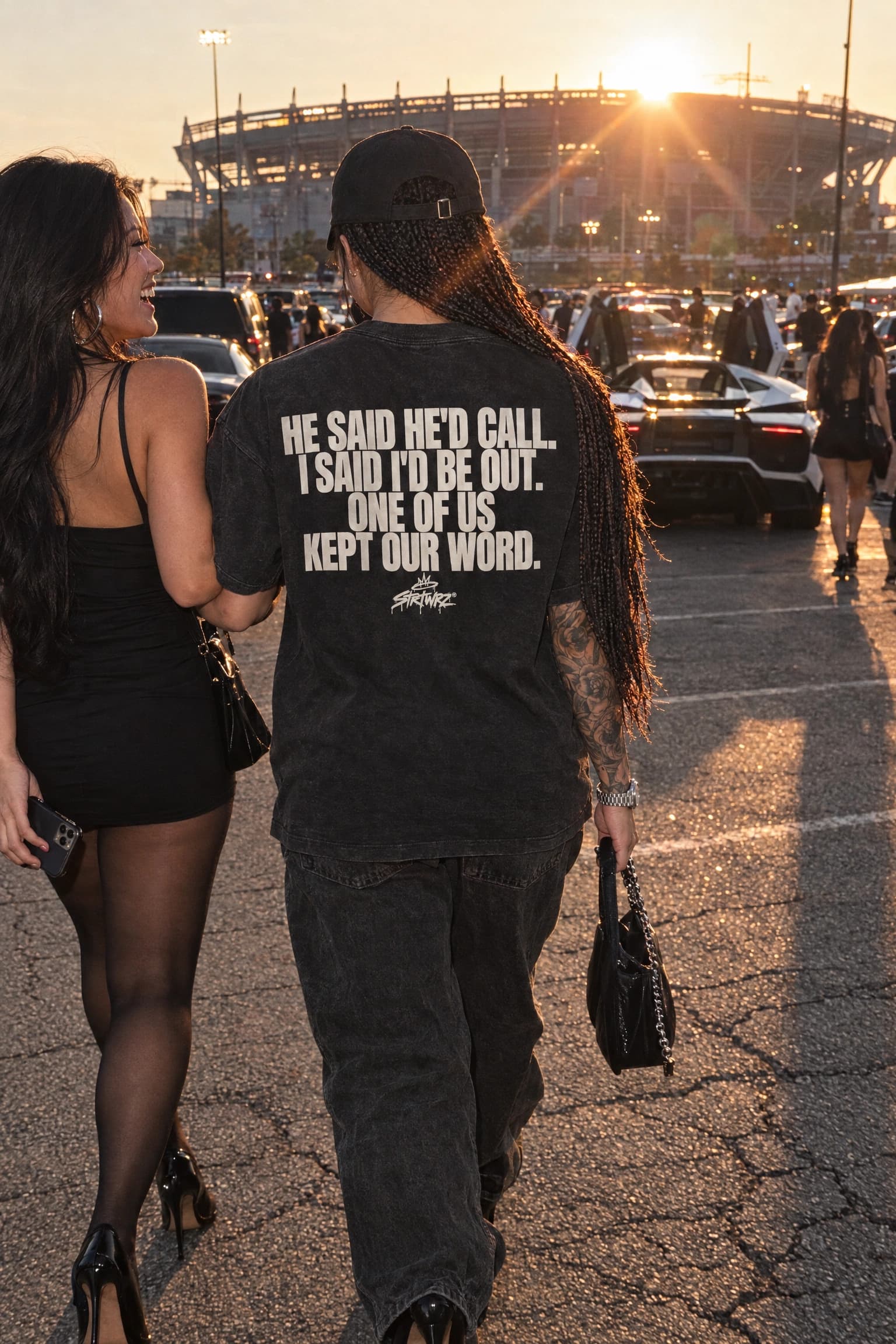 One Of Us Kept Our Word in Black, back print