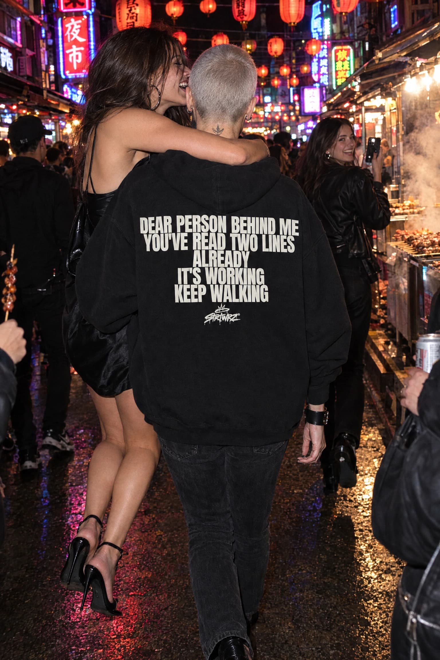 Keep Walking in Black, back print