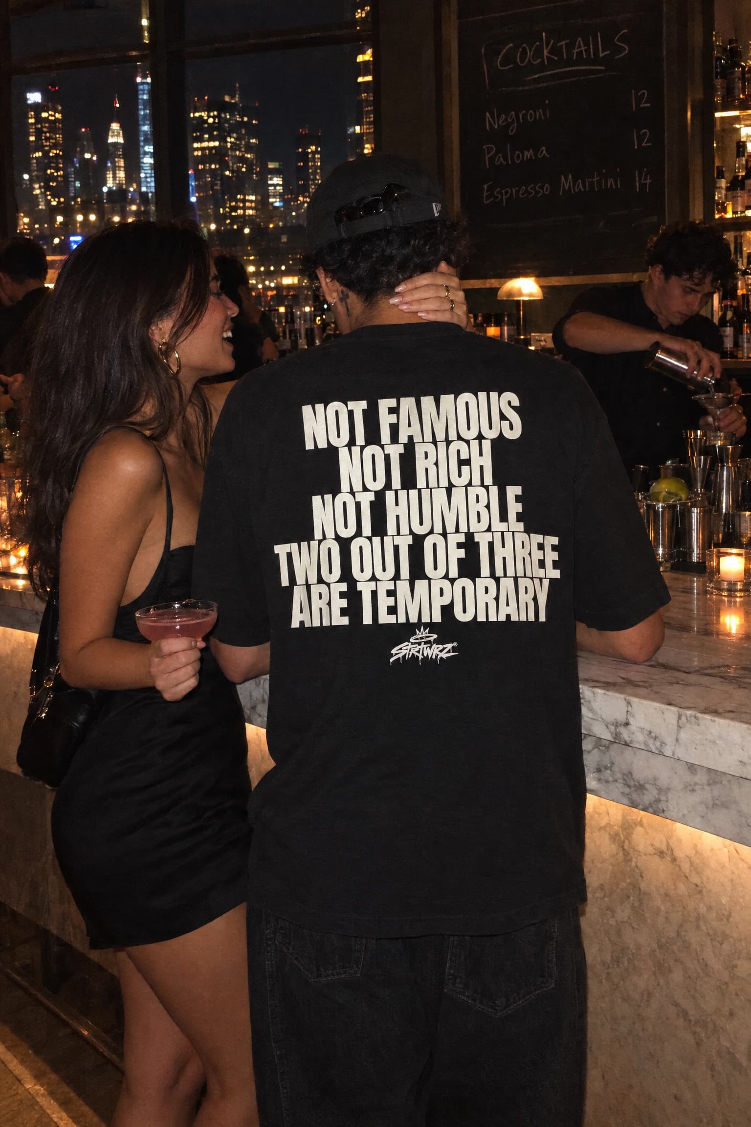 Two Out Of Three in Black, back print