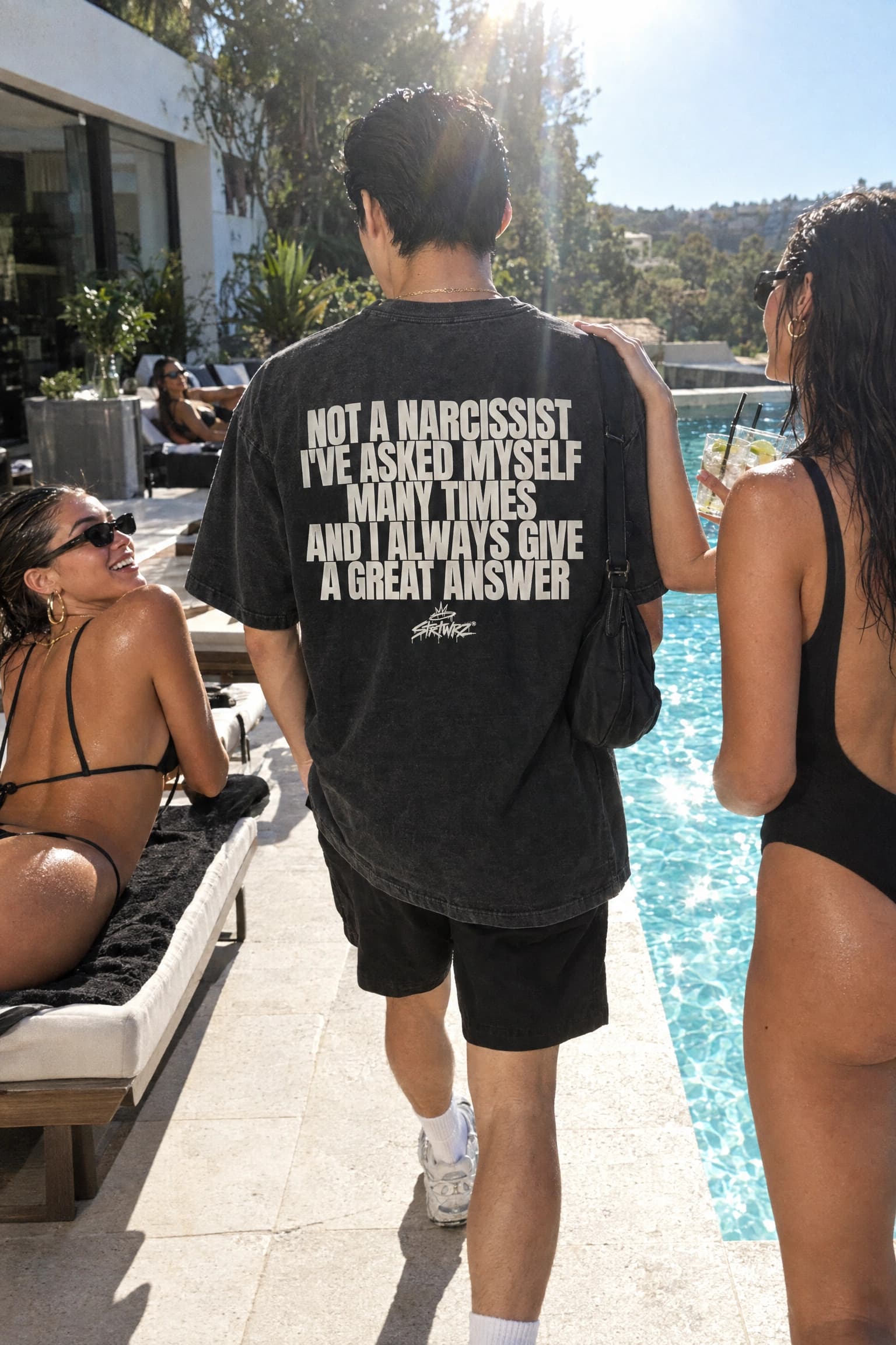 Always A Great Answer in Vintage Black, back print