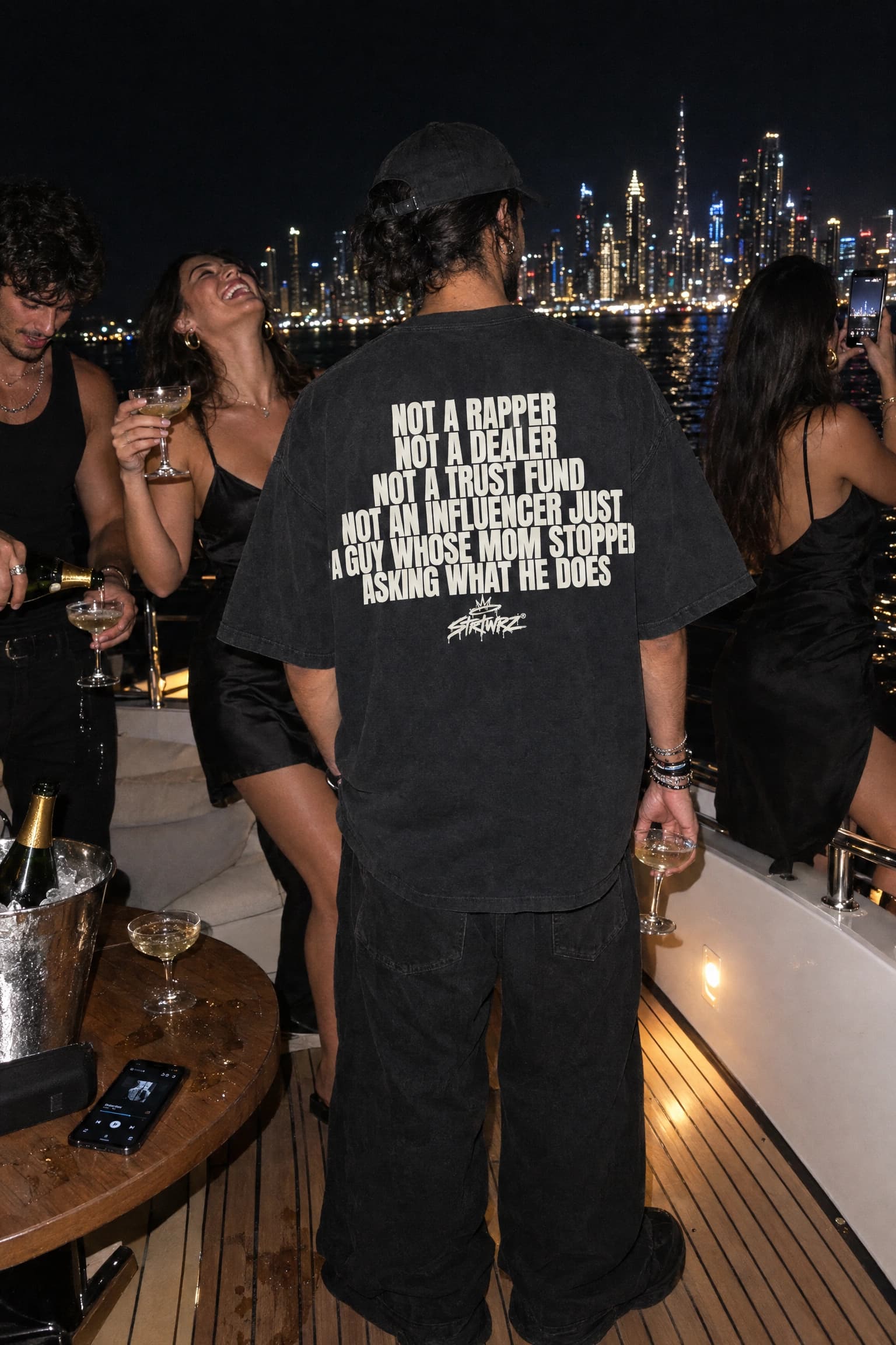 Mom Stopped Asking in Black, back print