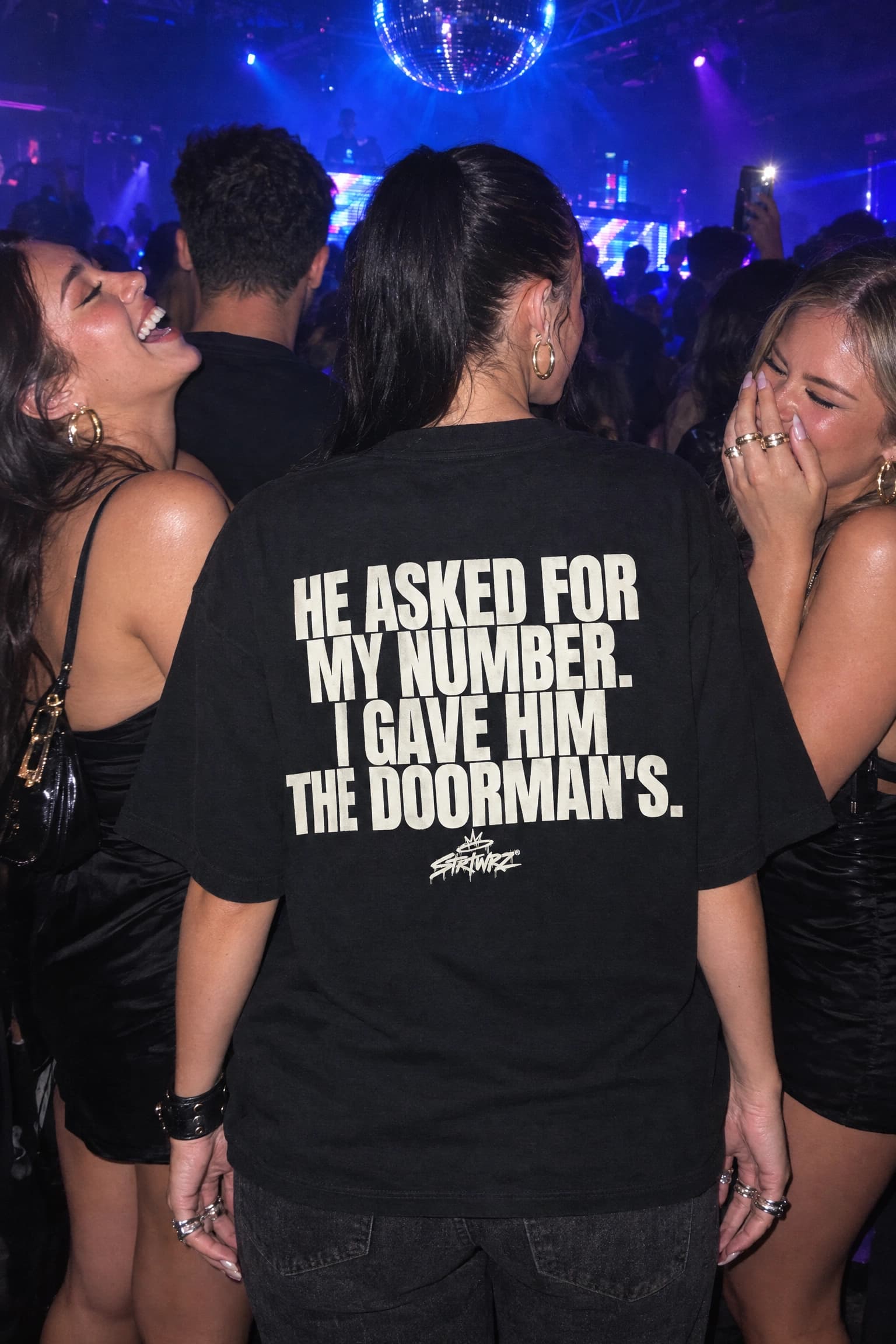 The Doorman's Number in Black, back print