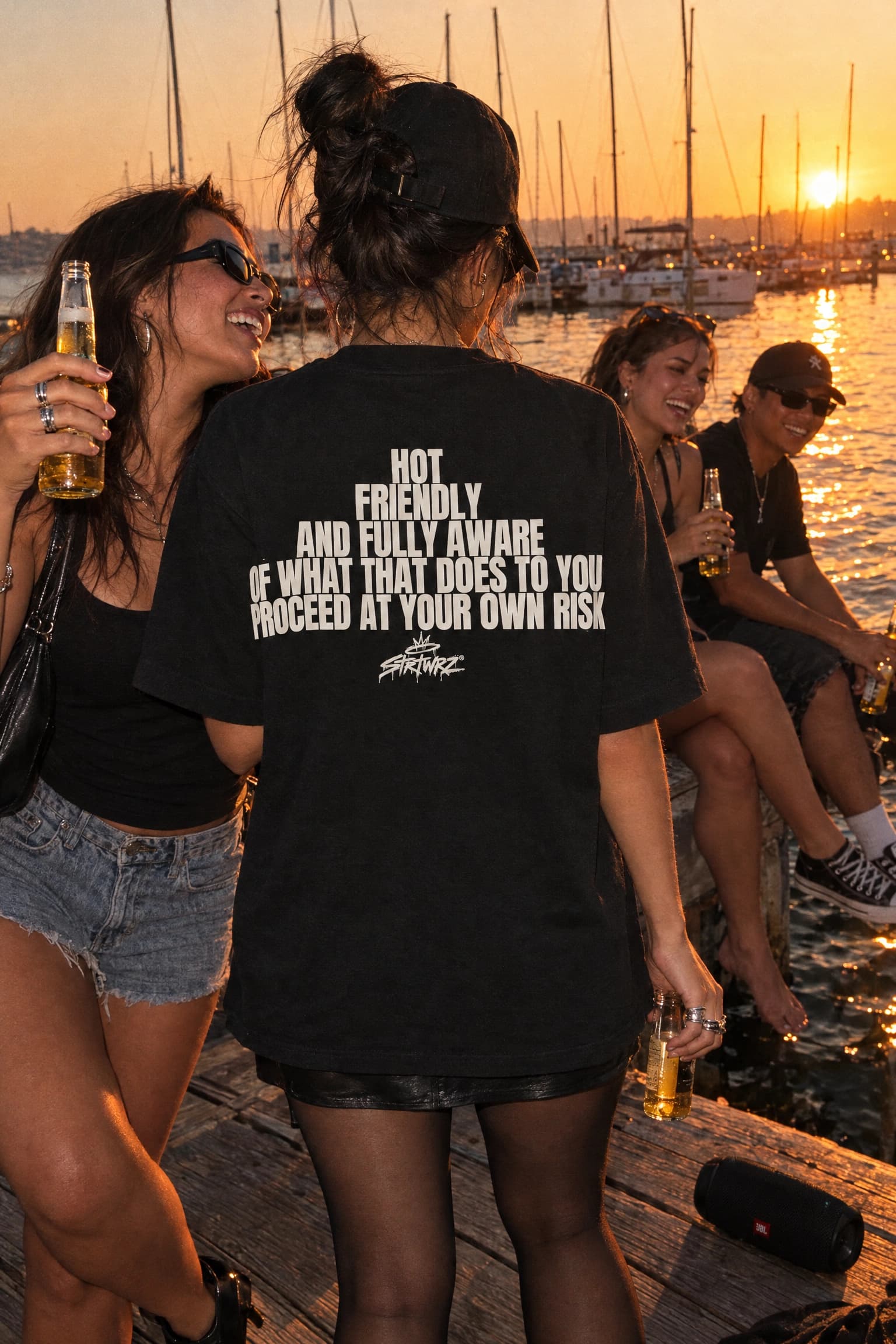 Hot And Friendly in Black, back print