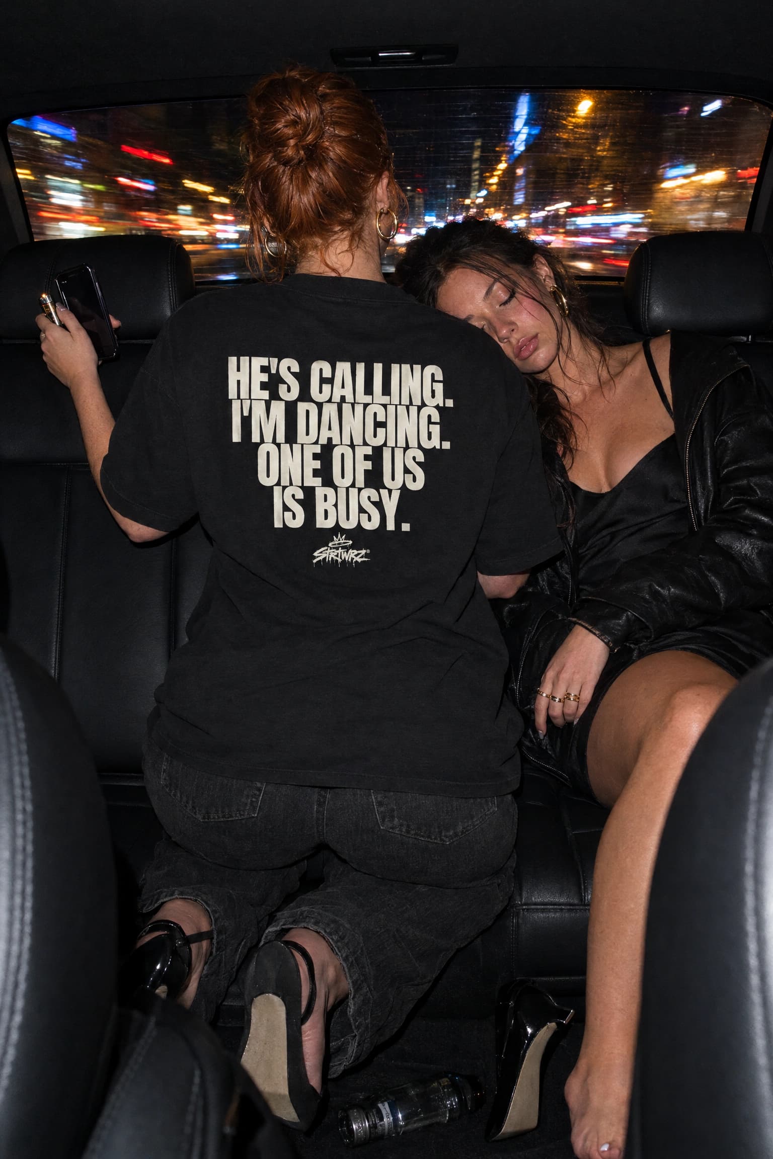 One Of Us Is Busy in Black, back print