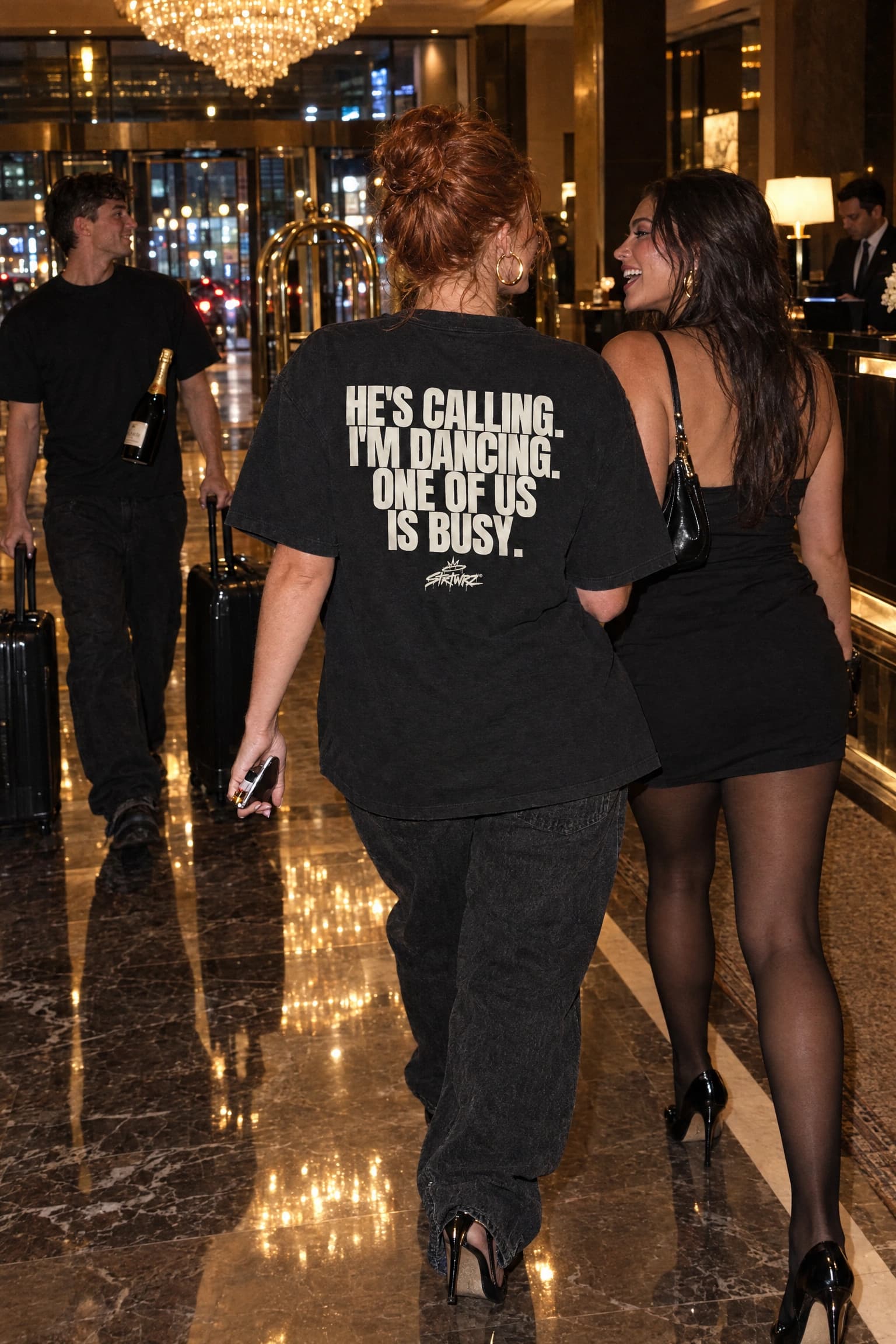 One Of Us Is Busy, side view