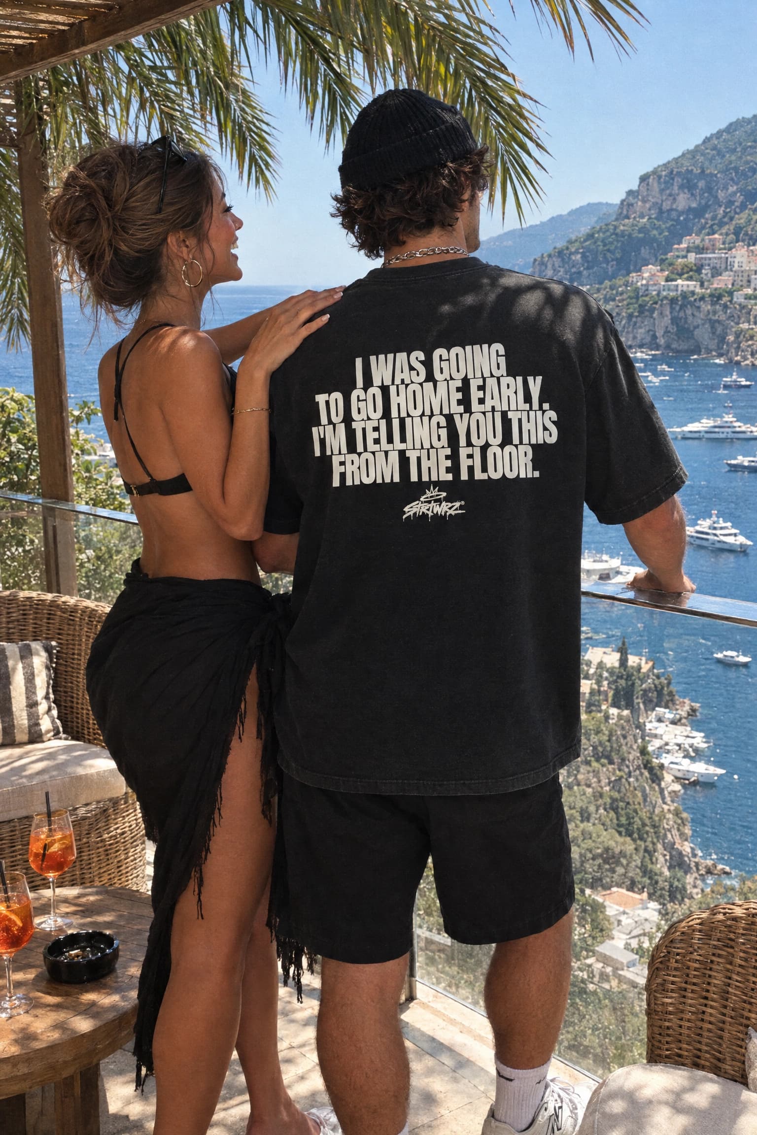 Telling You This From The Floor in Black, back print