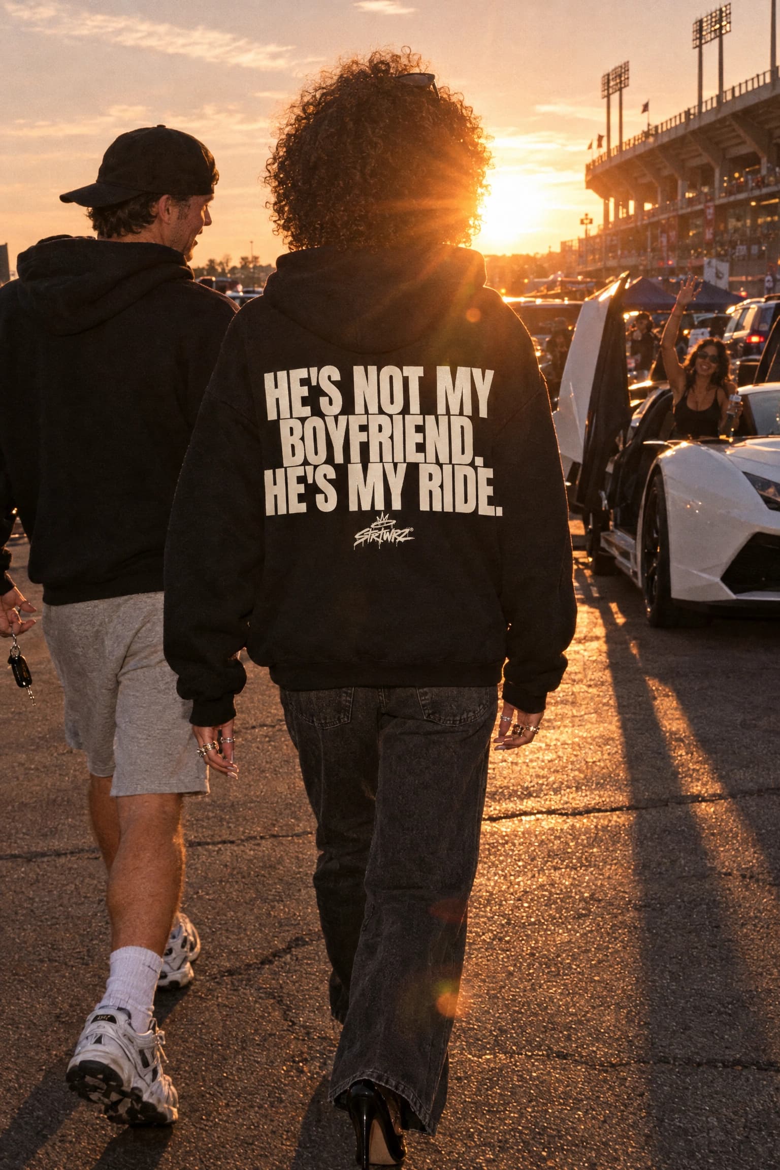 He's My Ride in Black, back print