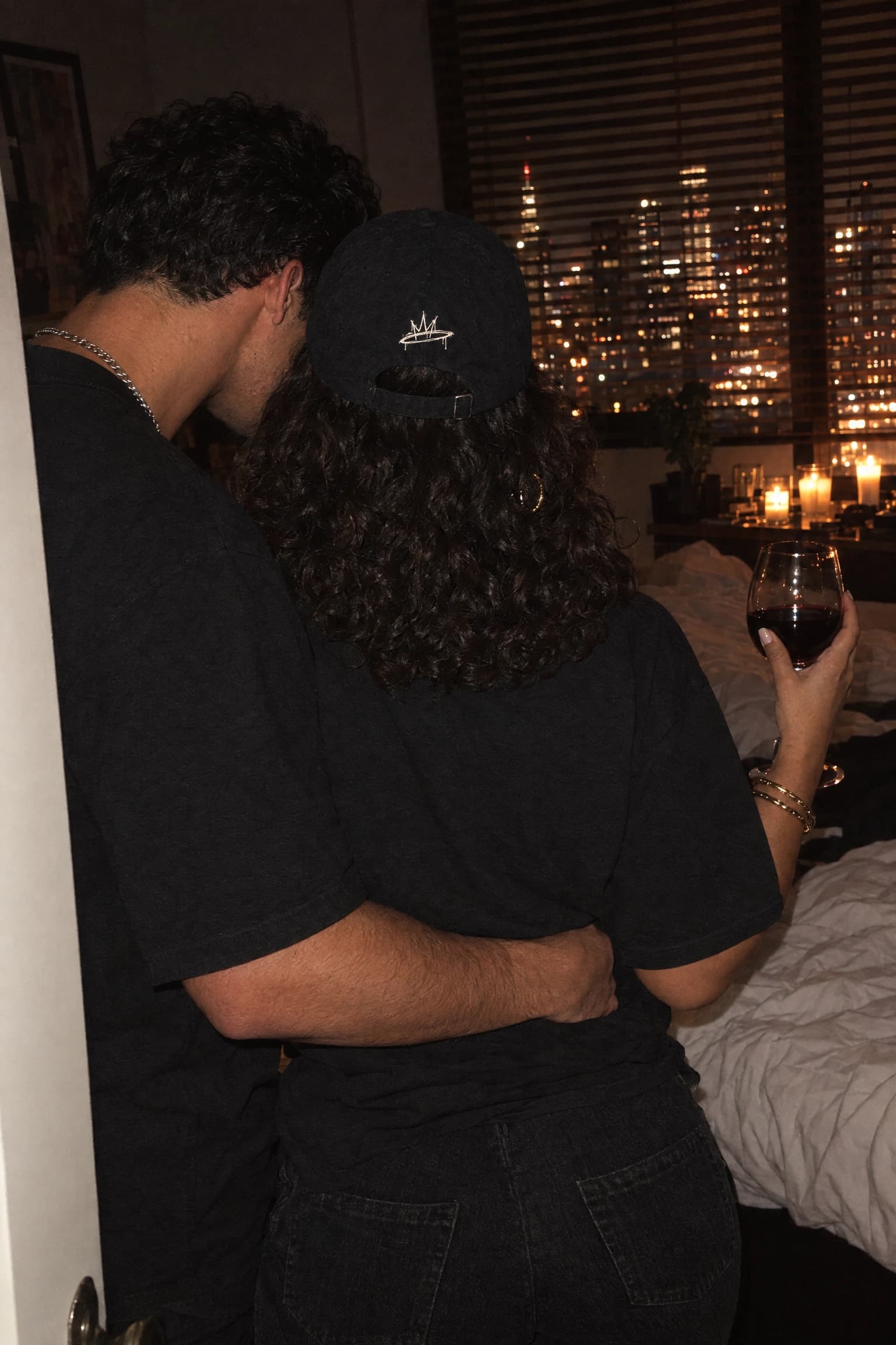 Crown Dad Hat Black, side view