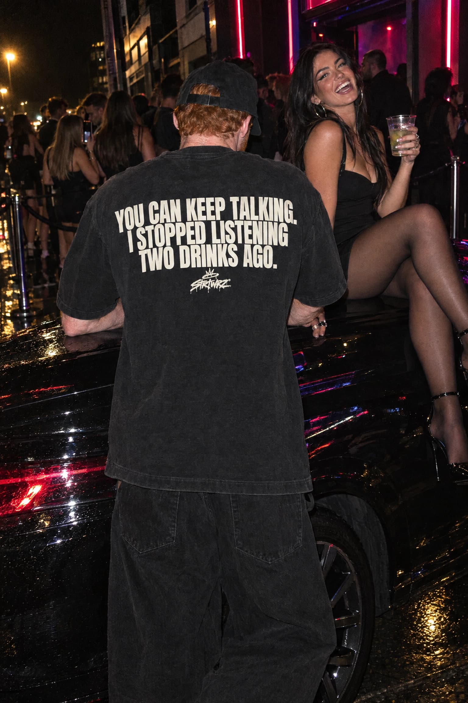 Stopped Listening Two Drinks Ago in Black, back print